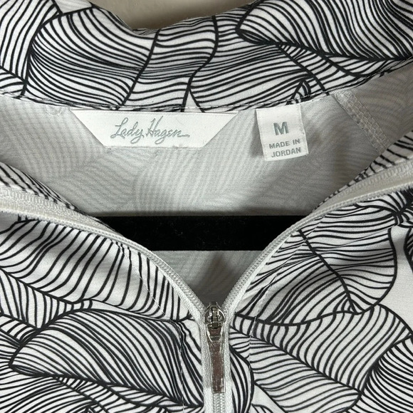 Lady Hagen Quarter Zip Black and White Pullover - Picture 2 of 7